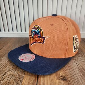 Mitchell & Ness Golden State Warrior Hardwood Classic Snapback Hat Cap Orange